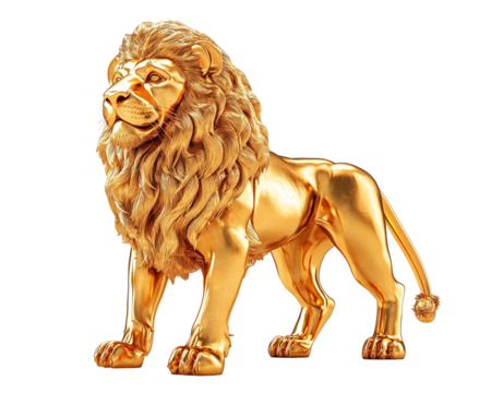 Golden Lion Statue - Powered by Adobe