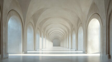 Fototapeta premium Serene Light Filled Archway Corridor Interior