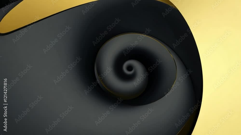 Poster A captivating swirl of glossy black material intertwined with a vibrant gold hue forms an intricate, abstract design that mesmerizes the viewer at 4k resolution.