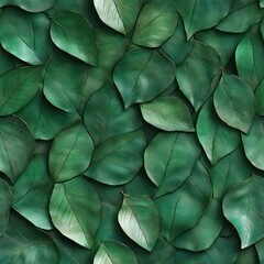 Seamless decorative green and gold leather leaves texture pattern