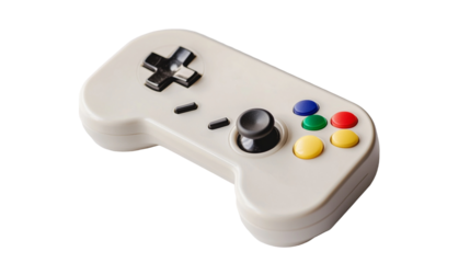 Retro-Inspired Wireless Game Controller with Colorful Buttons 