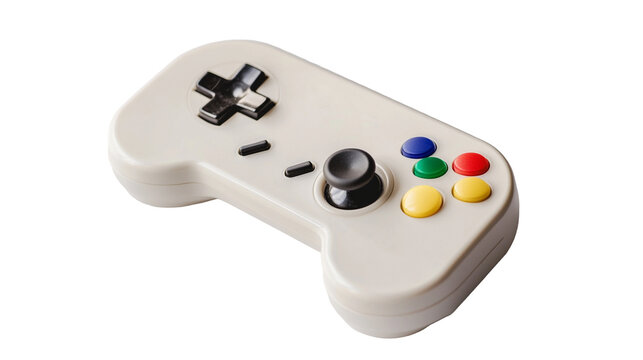 Retro-Inspired Wireless Game Controller with Colorful Buttons  - Powered by Adobe