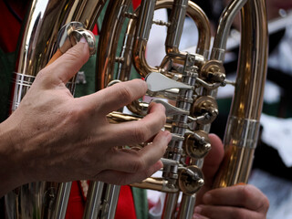 Traditional Tyrol band instrument detail