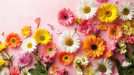 A vibrant spring-themed background featuring colorful flowers and a heartwarming message for Mother's Day.