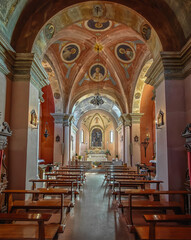 Fototapeta premium Gradara, Italy - listed among the most beautiful villages in Italy, Gradara displays a wonderful Old Town highlighted by its medieval defensive walls