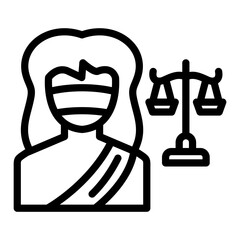 LadyJustice Vector Design Icon Style