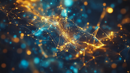 Abstract digital background electromagnetic wave background Innovation digital wave, information technology background and green luxury background with golden line decoration and curve light effect