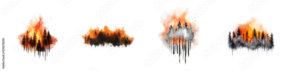 Poster a dynamic display of flames with varying intensity, depicting a fiery scene that evokes a sense of h