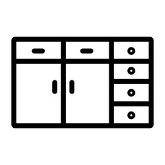 Sideboard Vector Design Icon Style
