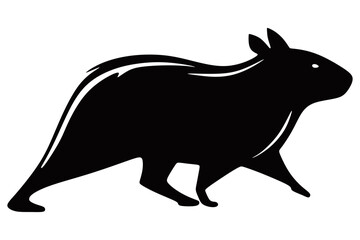 Capybara attentively, observing one line continuous