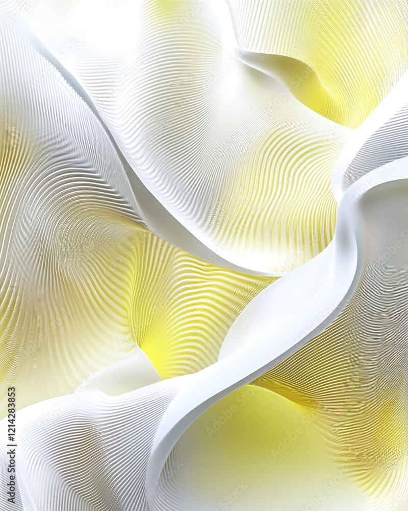 Aufkleber abstract white and yellow wavy texture with flowing patterns and vibrant design