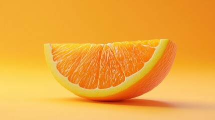 Juicy orange wedge with textured pulp and vibrant peel, clean and crisp close-up