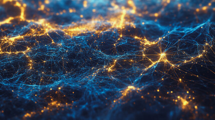 Abstract digital background electromagnetic wave background Innovation digital wave, information technology background and green luxury background with golden line decoration and curve light effect