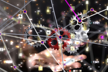 gear Technology background. Big data concept - 3d