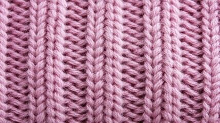 Close up Texture of Soft Pink Knitted Fabric Detailed Wool Yarn Pattern