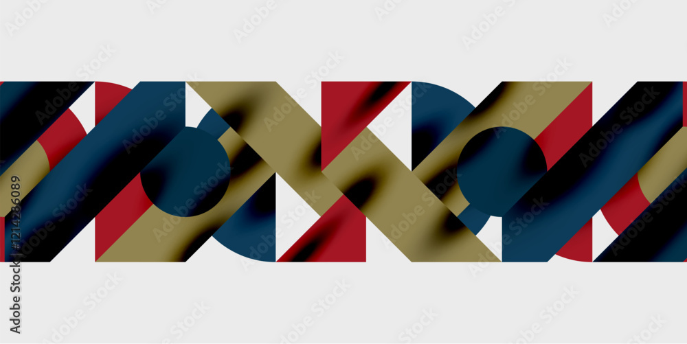 Poster modern abstract background featuring circles, lines, and triangles in a dynamic geometric compositio