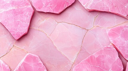 Fototapeta premium Pink Rose Quartz Stone Texture Background Irregular Shaped Slab Natural Pink Marble