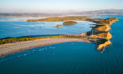 Panoramic view of Zvernec beach or Dalan beach near Vlore