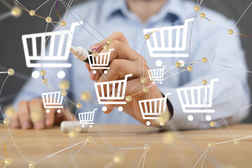 Shopping Cart Flat Design E-Commerce Icon