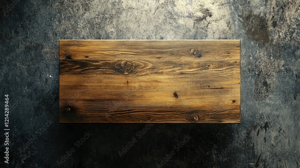 Aufkleber top-down view of a simple wooden table with a subtle varnish finish