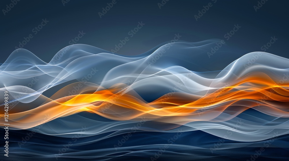 Poster vibrant wave patterns undulate across a textured background in fluid, layered design