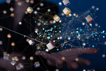 data network 3d digital info