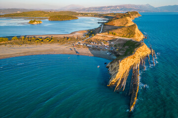 Panoramic view of Zvernec beach or Dalan beach near Vlore