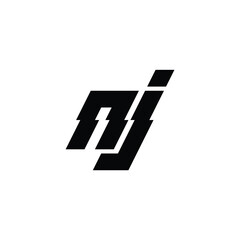 NJ monogram logo design letter text name symbol monochrome logotype alphabet character simple logo