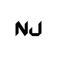 NJ monogram logo design letter text name symbol monochrome logotype alphabet character simple logo
