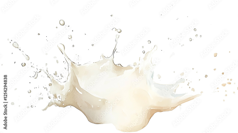Poster a dynamic image showing a splash of creamy liquid against a black background, showcasing its texture