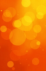 Abstract golden bokeh lights on a warm background. Soft, blurred circles create a festive and glowing atmosphere, concept of celebration