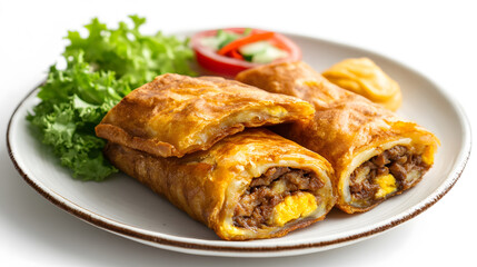 A flaky roll filled with beef, cheese, and a savory seasoning blend.