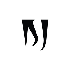 NJ monogram logo design letter text name symbol monochrome logotype alphabet character simple logo