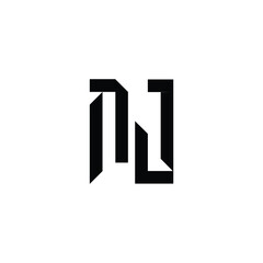 NJ monogram logo design letter text name symbol monochrome logotype alphabet character simple logo