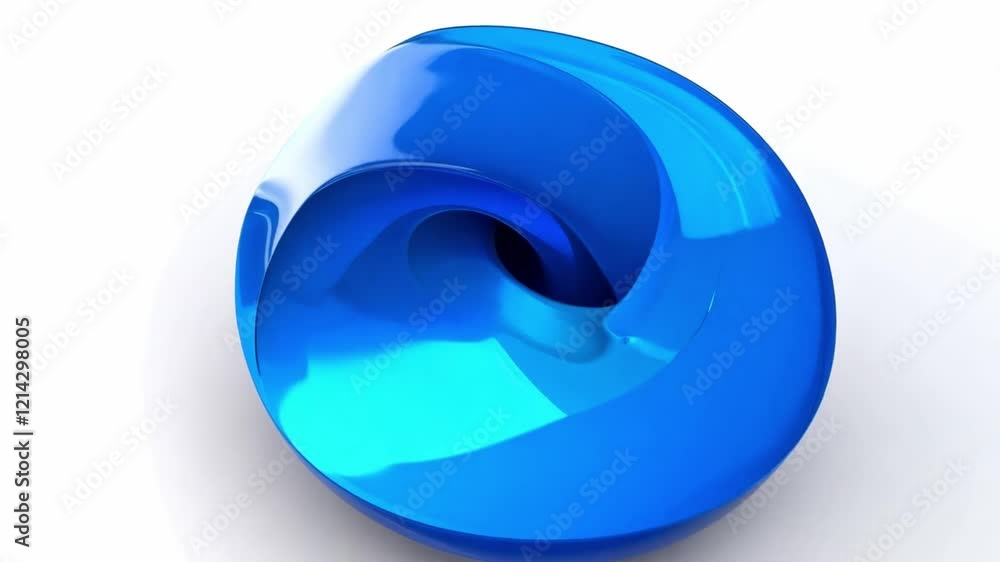Poster this captivating abstract artwork features a smooth glossy swirl in vibrant blue hues, showcasing th