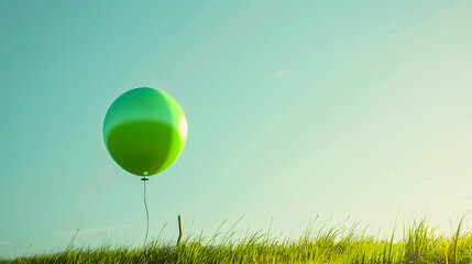 green balloon on the grass