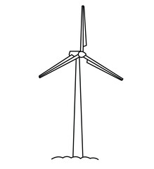 cute cartoon hand drawn vector wind turbine coloring page. © Ravinder