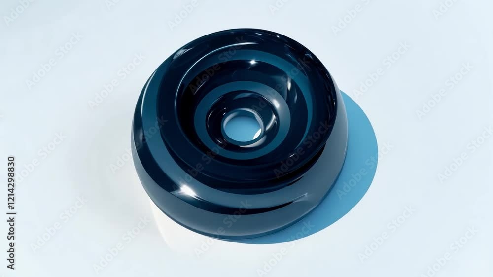 Fototapete A captivating display of a glossy swirl shape rendered in deep blue hues, exuding a sense of movement and fluidity. This abstract design embodies elegance and modernity through its smooth curves.