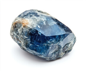 Fototapeta premium Beautiful blue mineral crystal showcasing unique facets and natural texture in close-up detail