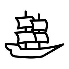 Pilgrim Ship Vector Design Icon Style