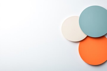 top down view of repeating circles in vibrant gradients designed for product labels on smooth white backdrop