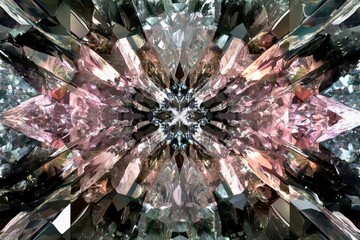 Inside view of a kaleidoscope, showing intricate patterns and shifting colors