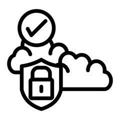 Secure cloud Vector Design Icon Style
