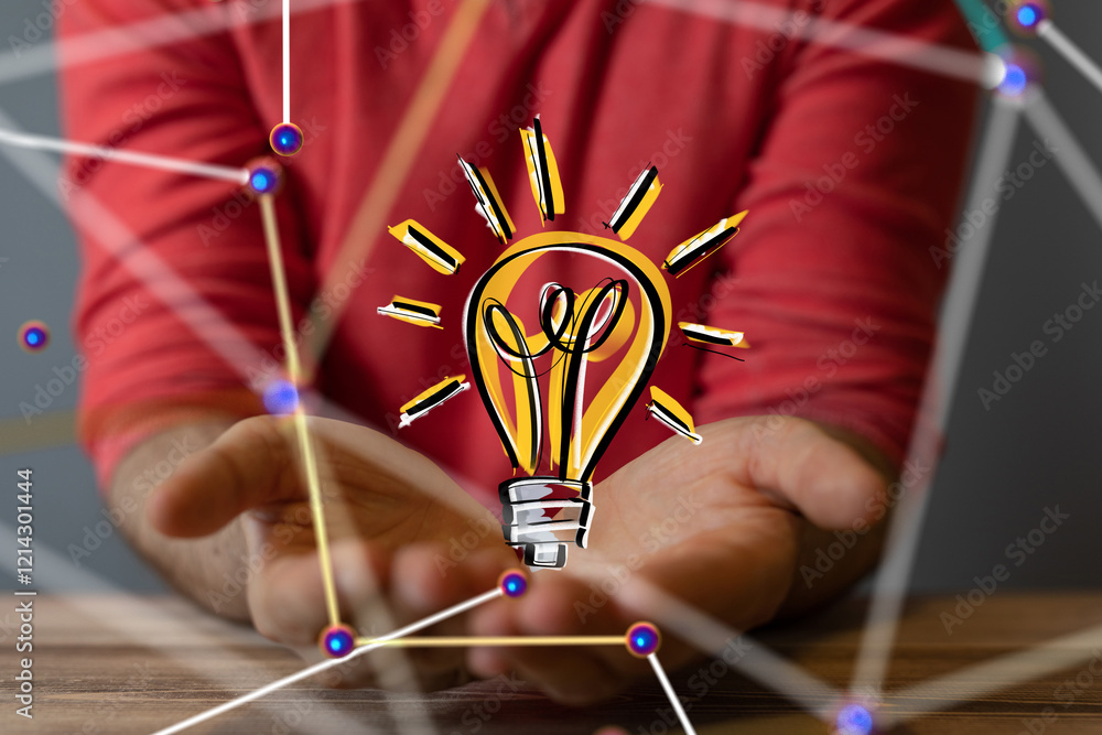 Poster neural network 3d illustration. big data and cybersecurity