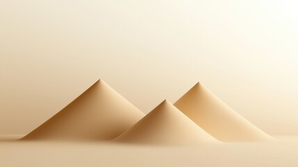 top down view of stylized triangular mountain shapes in earthy tones forming layered pattern with subtle gradients