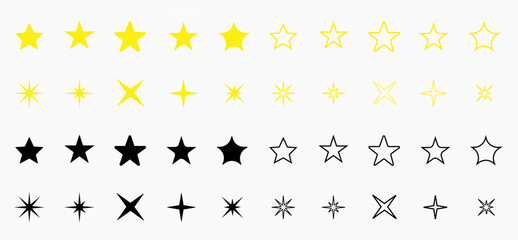 Stars. Star vector icons. Stars collection. Star icon. Stars in modern simple flat style.
