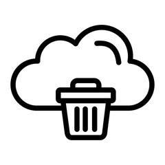 Cloud Delete Vector Design Icon Style