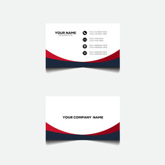 corporate business card template and mockup red black white.