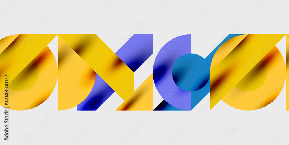 Poster modern abstract background featuring circles, lines, and triangles in a dynamic geometric compositio