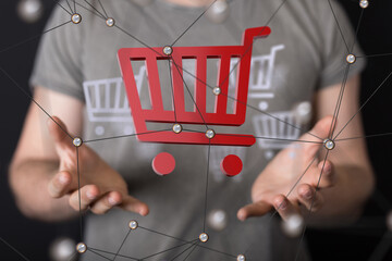 Shopping Cart Flat Design E-Commerce Icon